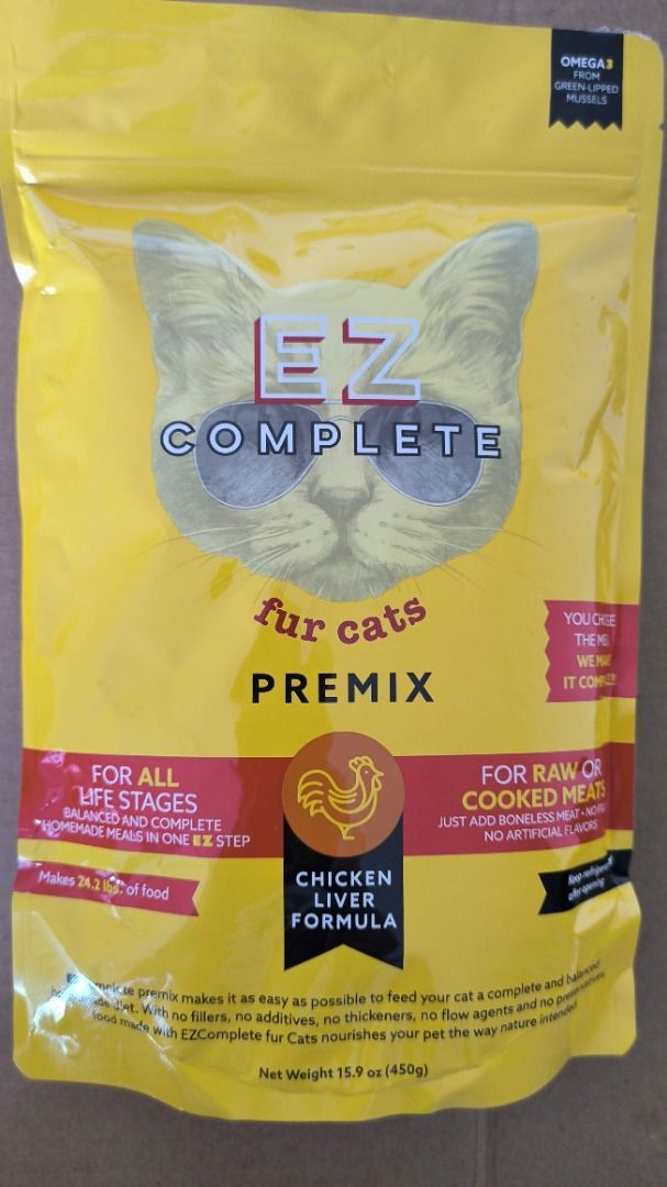 SEALED EZ Complete Raw Cat Food or Cooked A Premix (Supplement) to