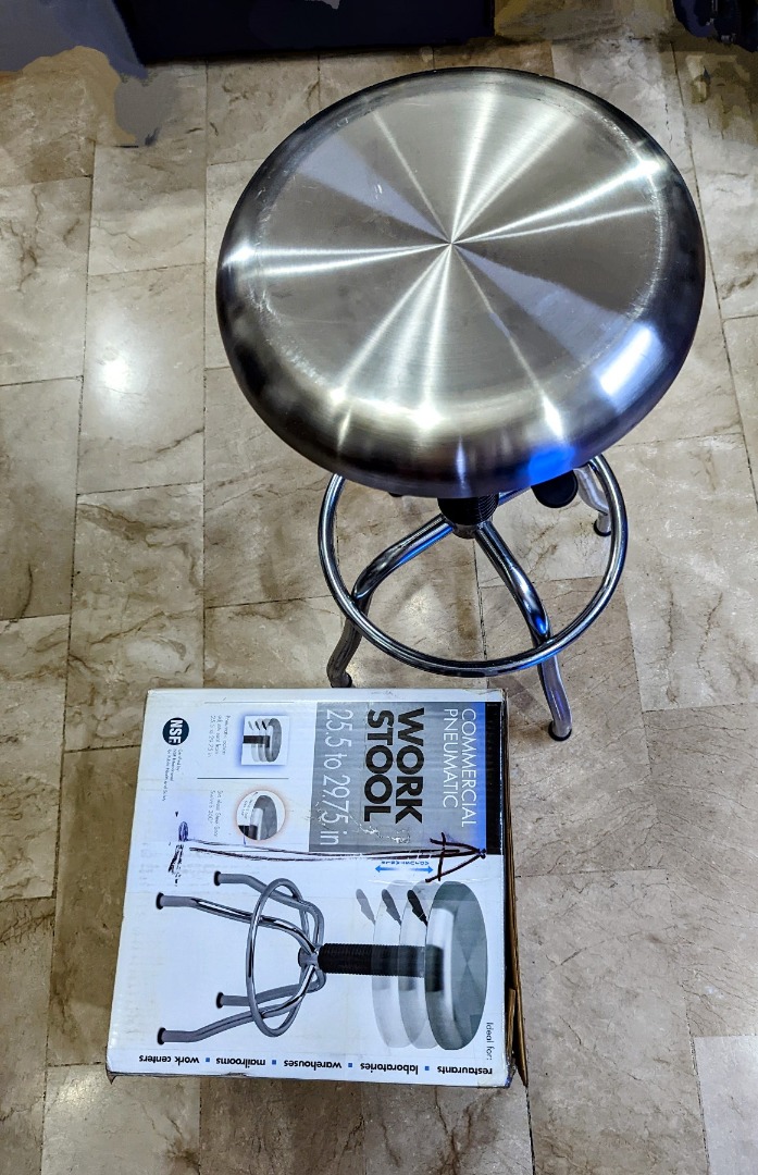 Stainless Steel Seat Pneumatic Adjustable Work Stool – Seville