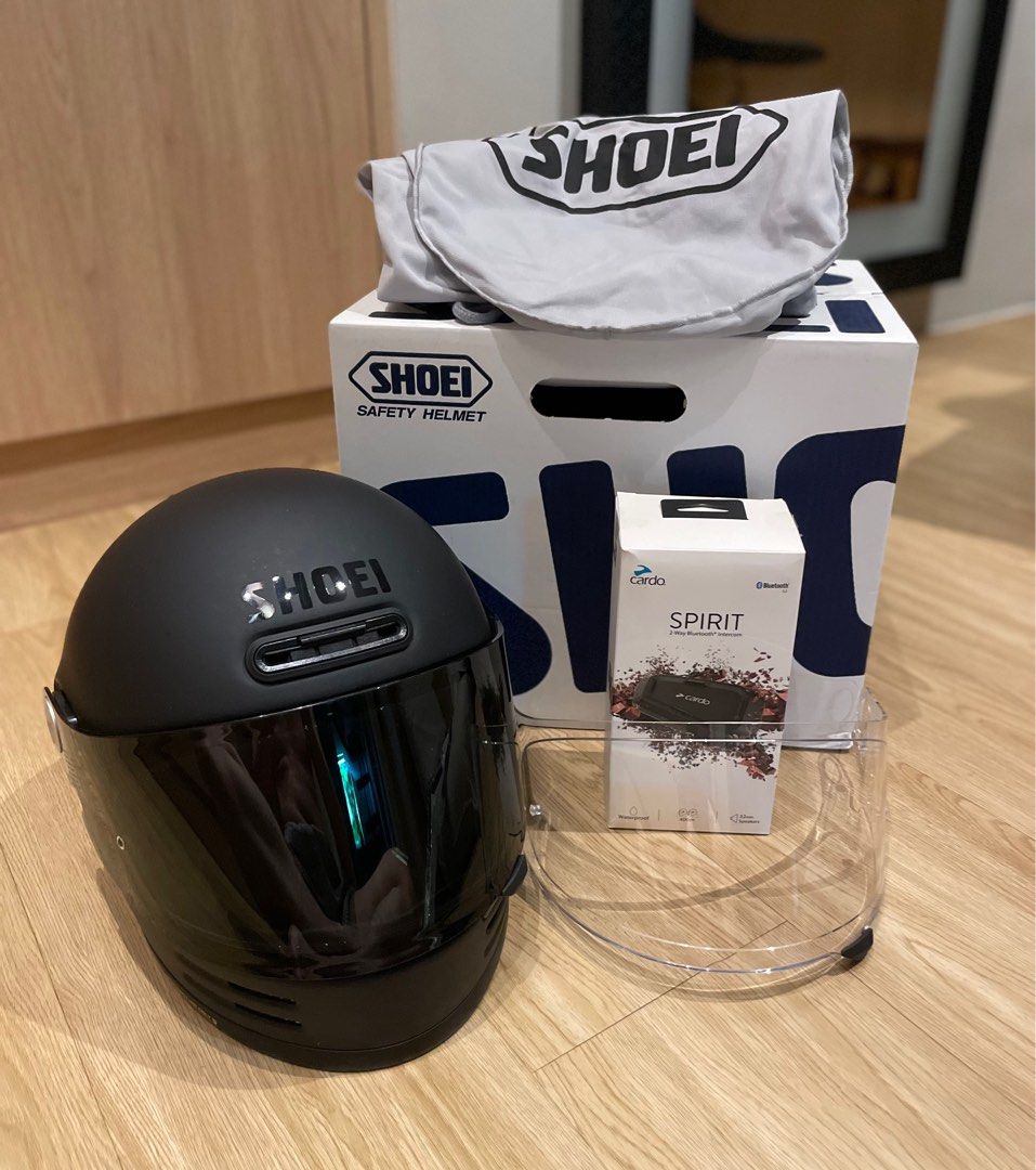 Shoei Glamster Full Face Retro Helmet with Cardo Bluetooth Unit