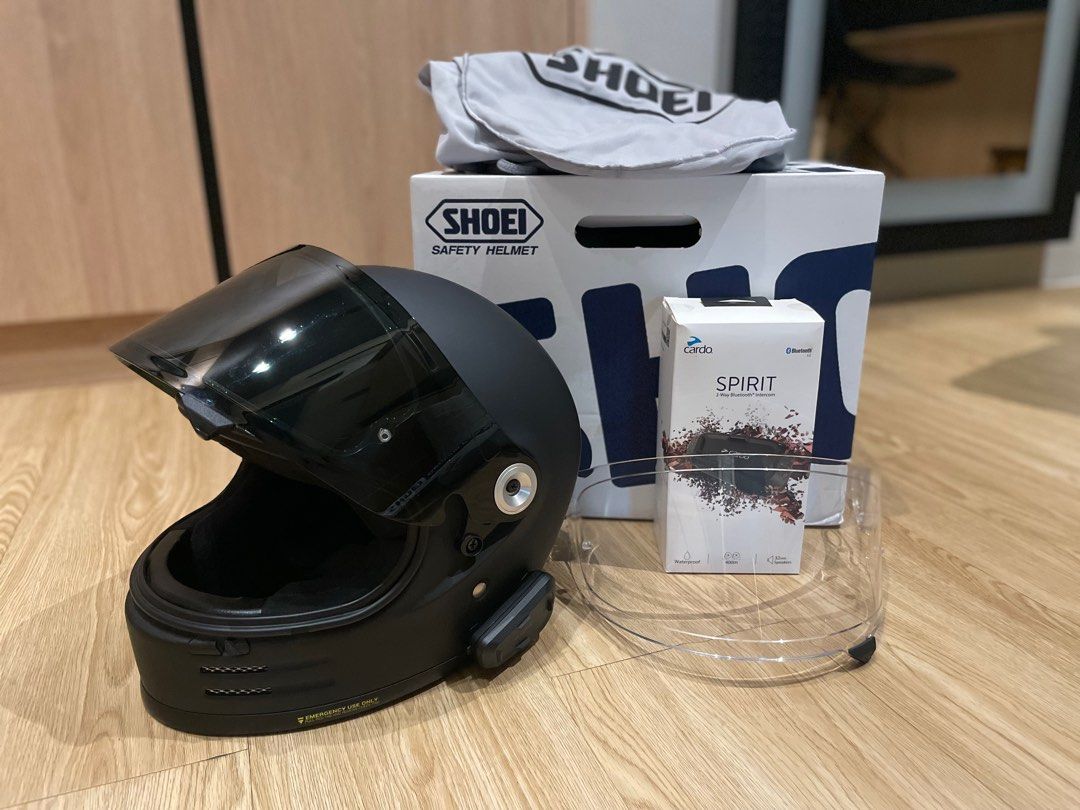 Shoei Glamster Full Face Retro Helmet with Cardo Bluetooth Unit