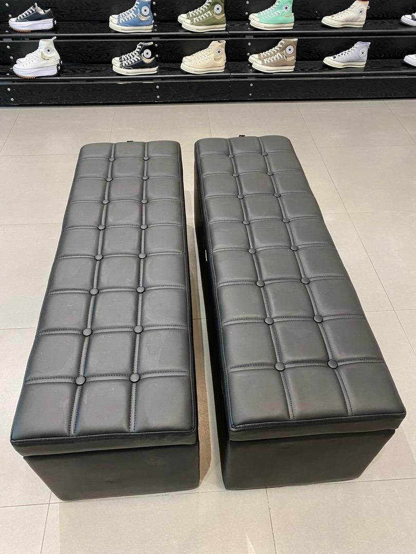 Solid Micro Fiber Wood Storage Bench | Stool | Ottoman, Furniture ...