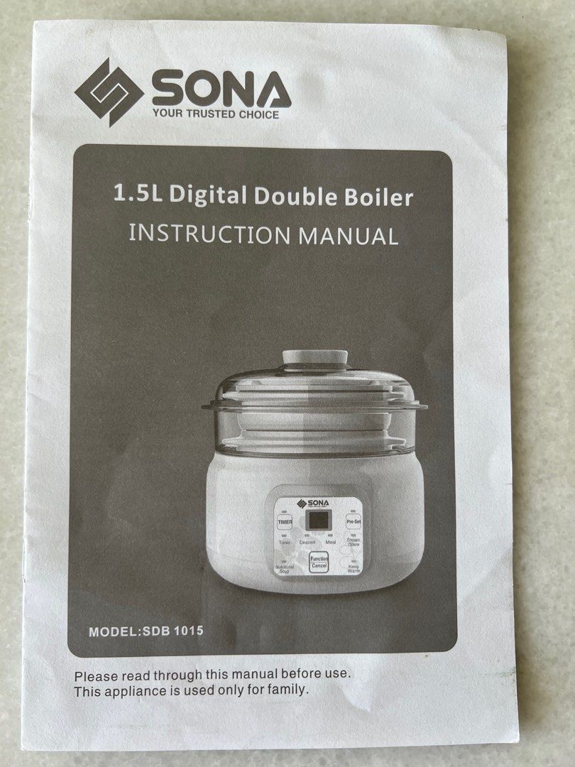 ( very new) SONA 1.5L digital double boiler cooker, TV & Home