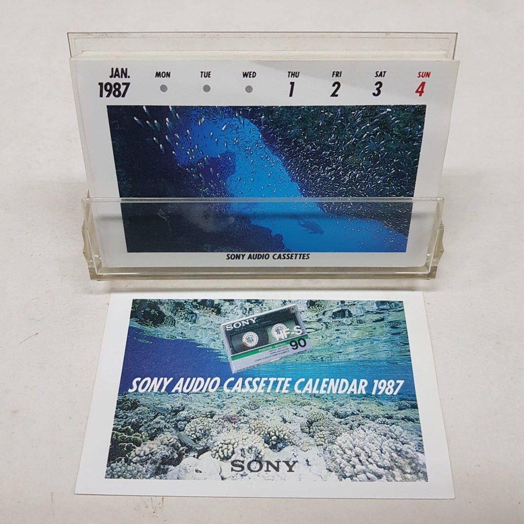 Sony Audio Cassette Calender 1987 printed in Japan Hobbies Toys
