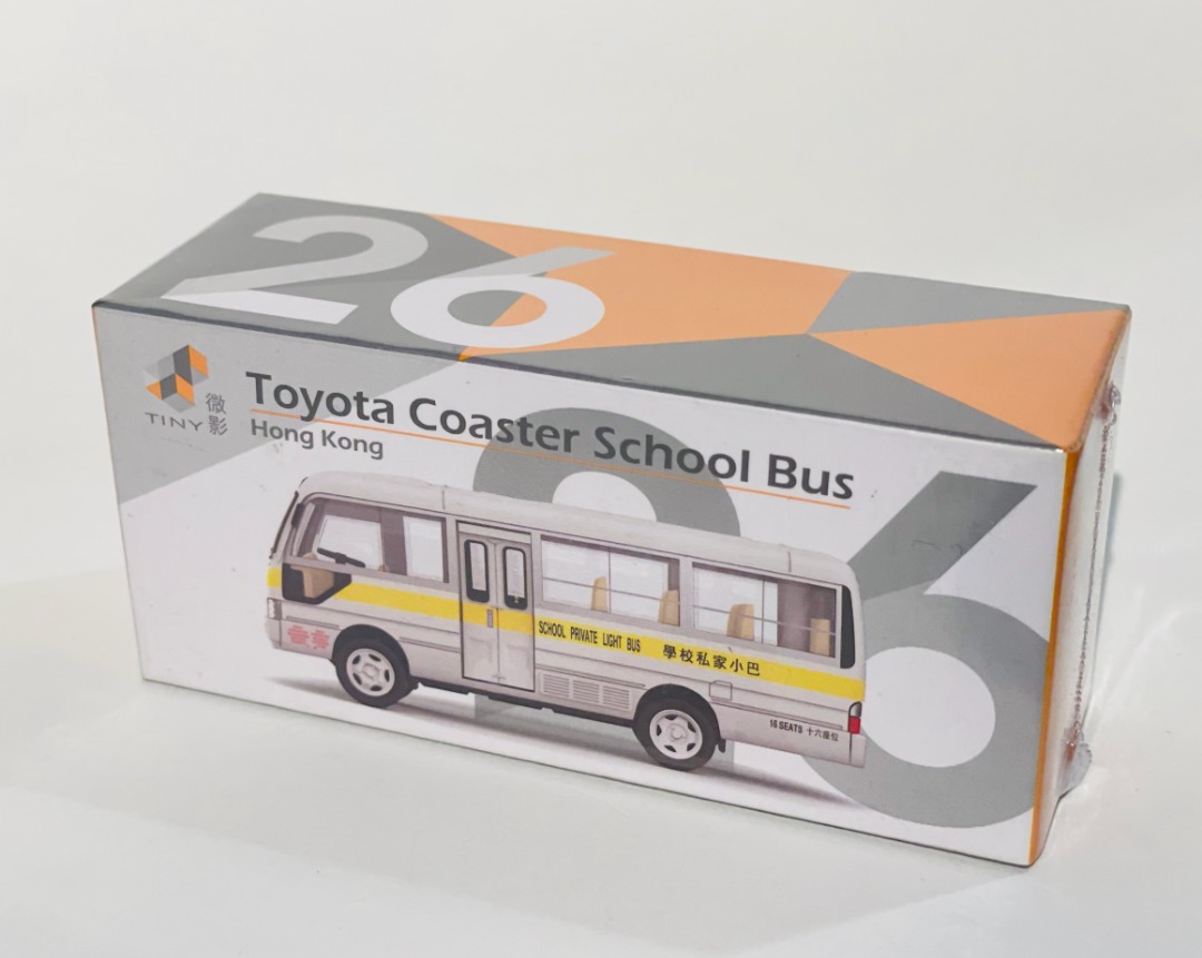 全新TINY 微影 合金車仔 豐田 Toyota Coaster School Bus 香港學生巴士 (No.26), 興趣及遊戲, 玩具 ...