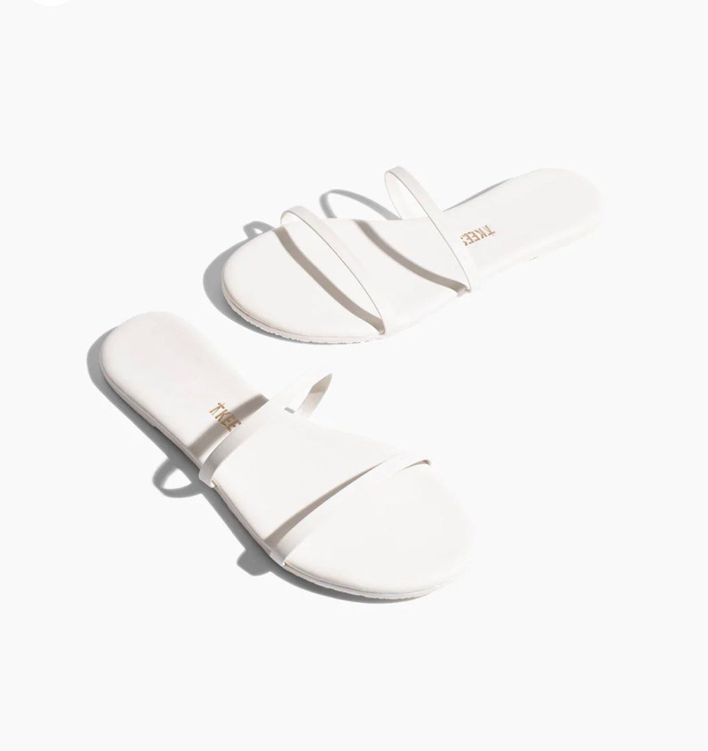 white tkees sandals