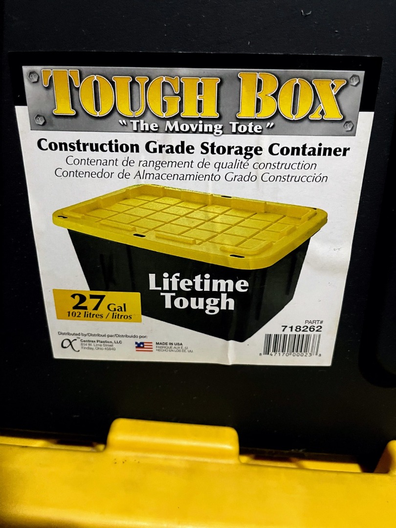 Tough Box 27 Gallon Storage Container Imported, Furniture & Home
