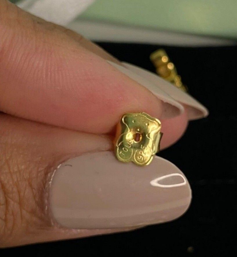 Tous gold bear clearance earrings