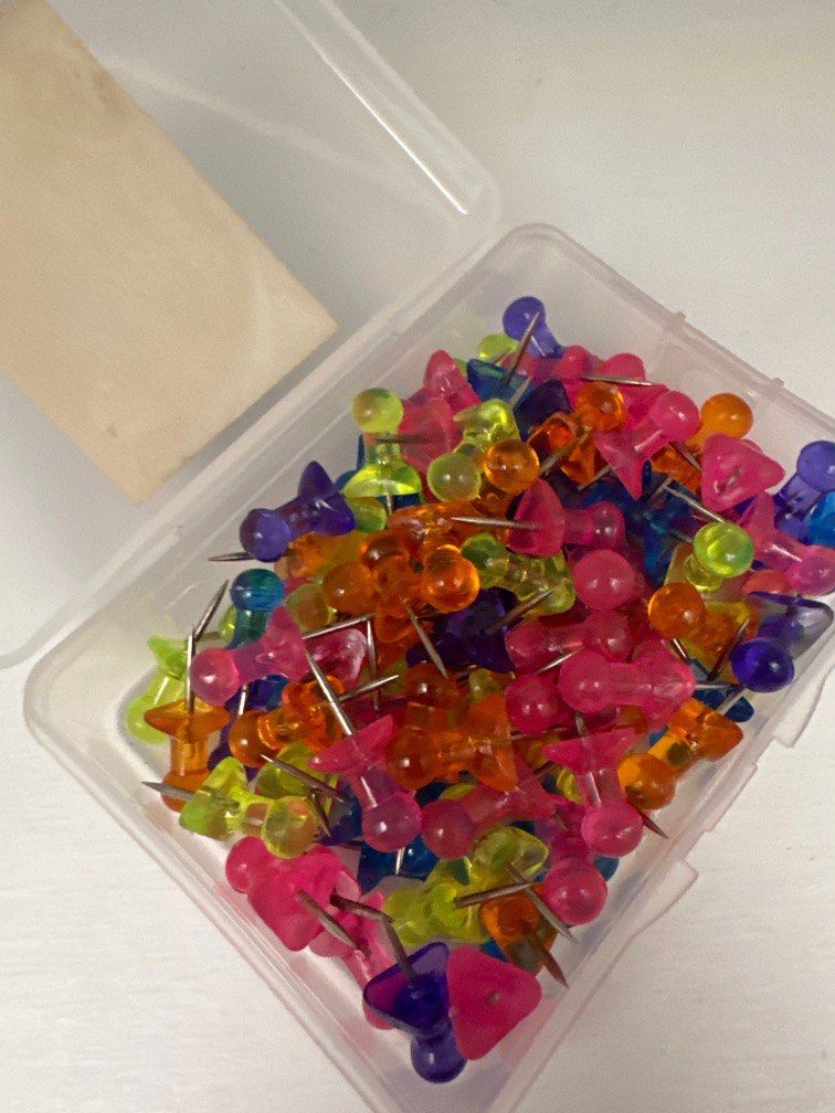 Transparent push pins, Hobbies & Toys, Stationery & Craft, Craft