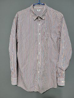『UNIQLO』優衣庫，長袖條紋襯衫，超柔棉，藍白紅，街頭，日系，休閒，正式