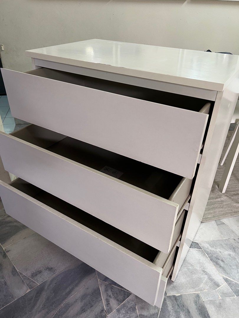 USED MALM chest of 4 drawers Original IKEA, Furniture & Home Living