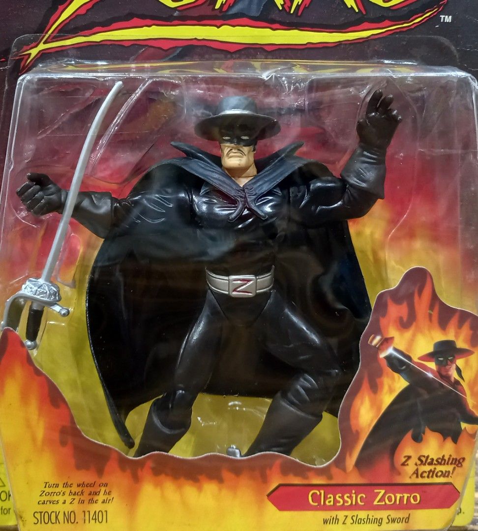 Vintage 1997 Classic ZORRO With Z Slashing Sword Action Figure