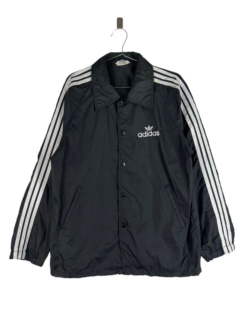 Vintage 80s adidas snap button coach jacket Men s Fashion Coats