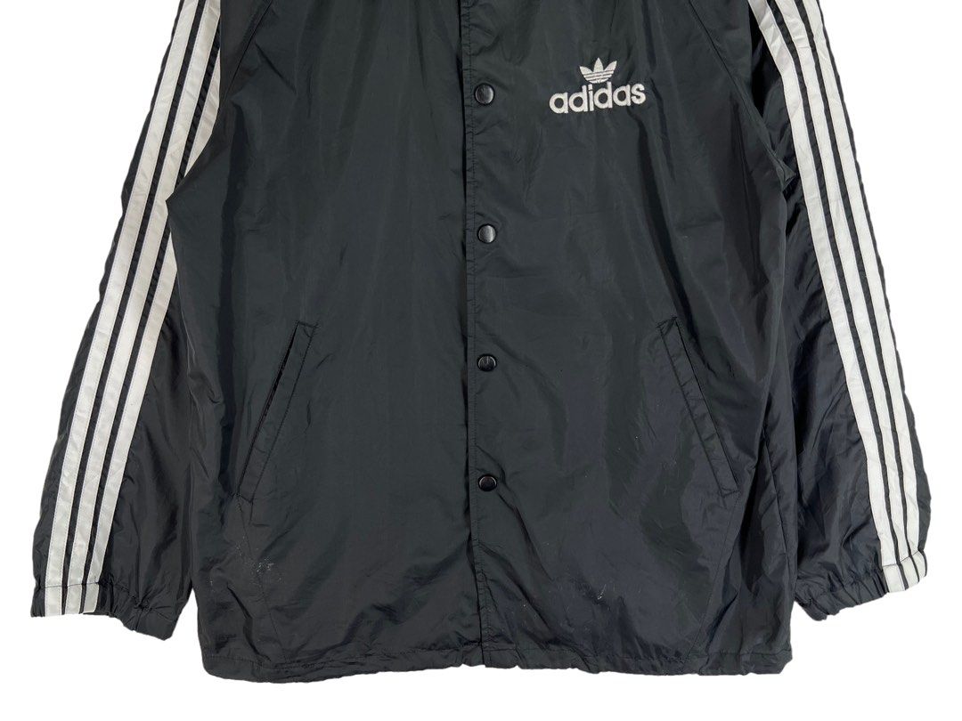 Adidas satin coach jacket hot sale