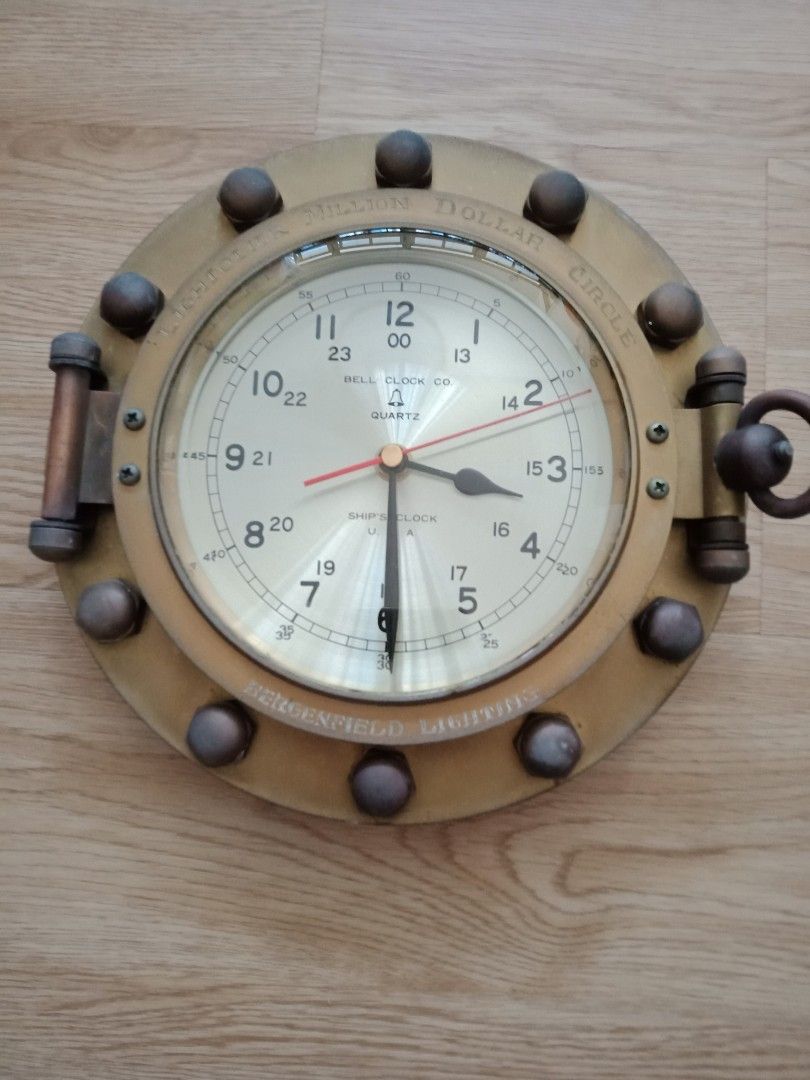 Vintage Brass Bell Clock CO Ships Quartz Clock 