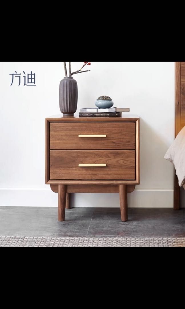 Walnut bedside table (Category: Other Home Furniture) located in Singapore. Submitted by fictitiouscharacter (Listing ID 1208384055, Image 2). Description: 45cm x 35cm x 50cm (width x depth x height) Brand new - selling due to change of interior design.