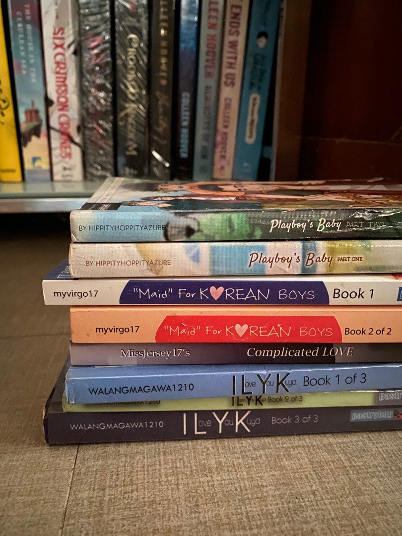Wattpad book set (Category: Storybooks) located in San Fernando. Submitted by alt_thea (Listing ID 1208266244, Image 1). Description: -contains 3 series -tanning on some -can send condi thru pm -sold as set, check other listings for indiv price MOD: ggx MOP: Gcash.
