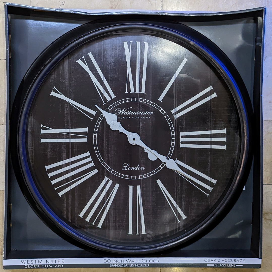 Westminster 30 inch wall clock Imported, Furniture & Home Living