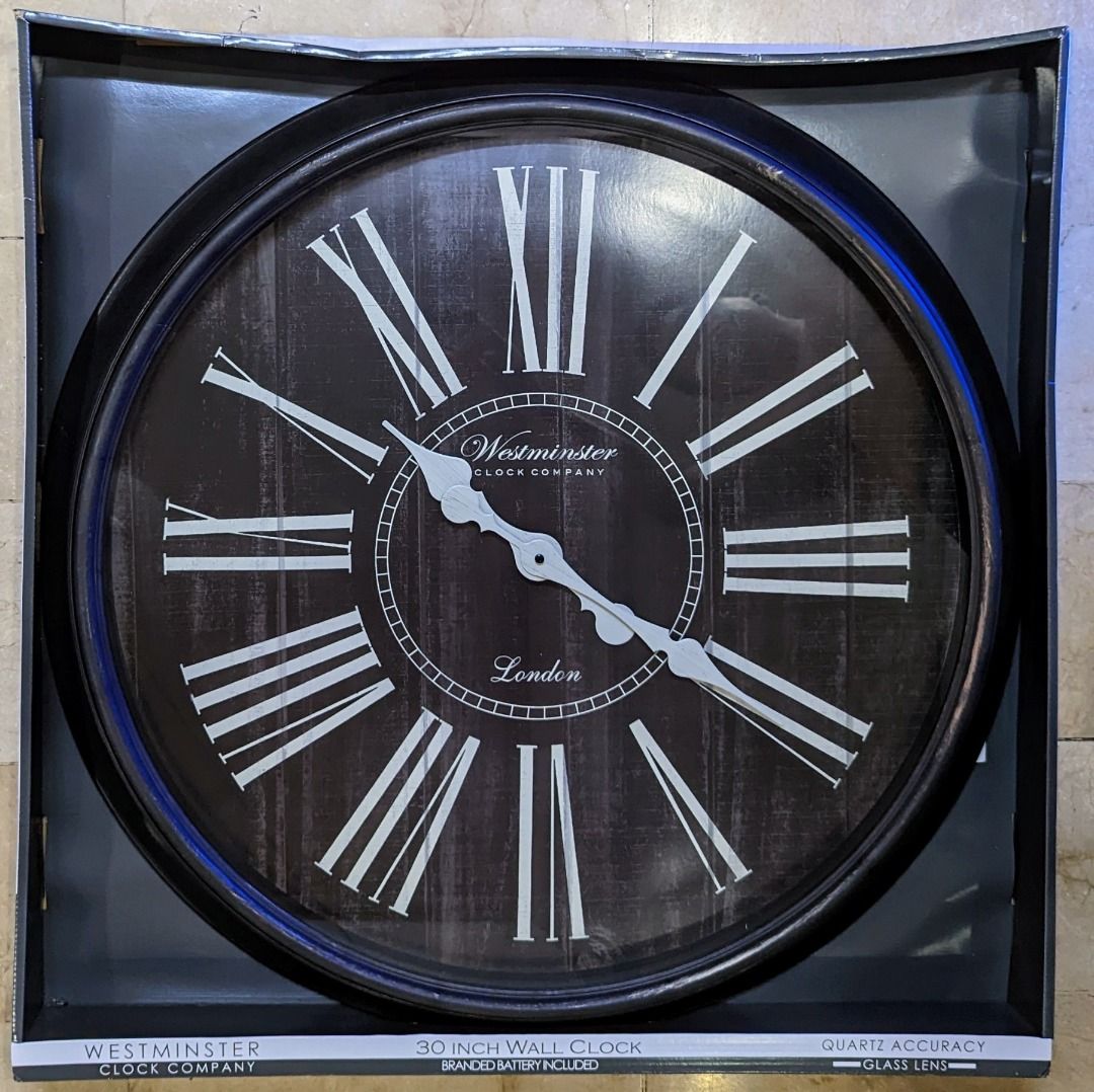 Westminster 30 inch wall clock Imported, Furniture & Home Living