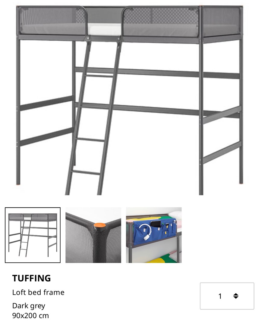 WTS IKEA Tuffing Loft Bed frame, Furniture & Home Living, Furniture