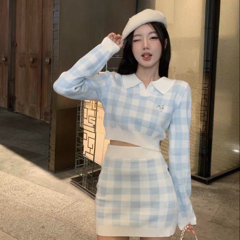 Checkered two piece outfit online