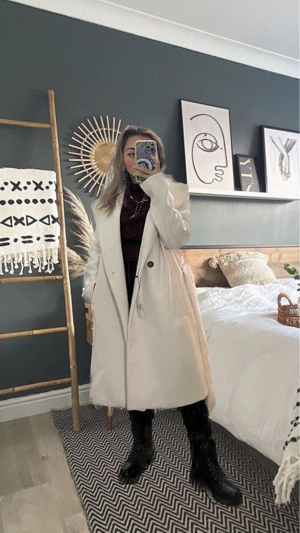 Belted hooded soft coat
