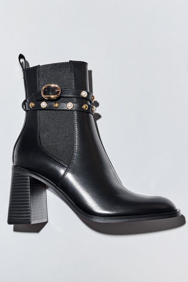 zara ankle boots with pearls