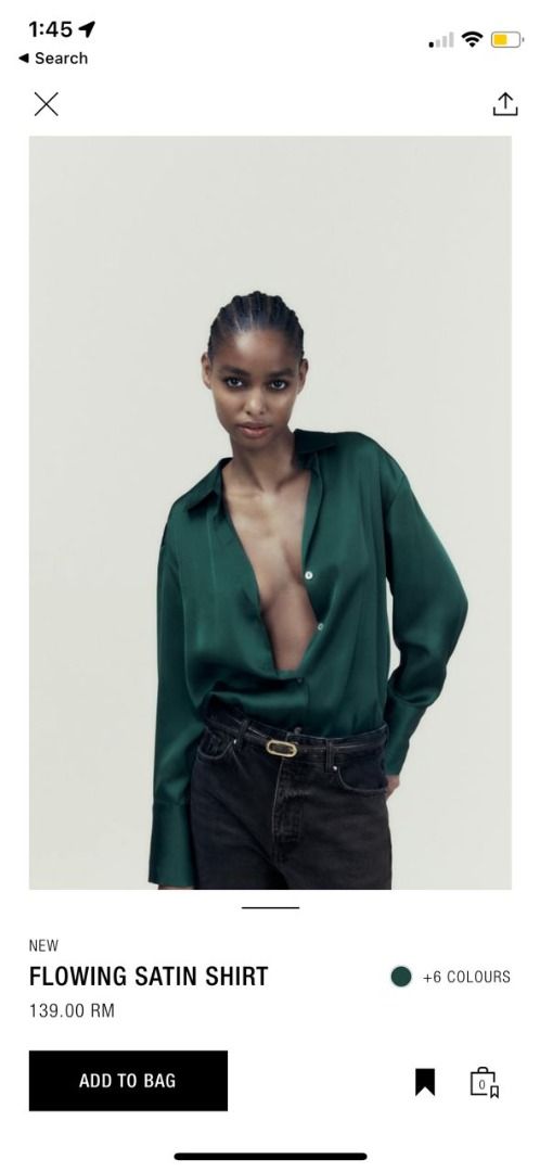 Green satin top zara online