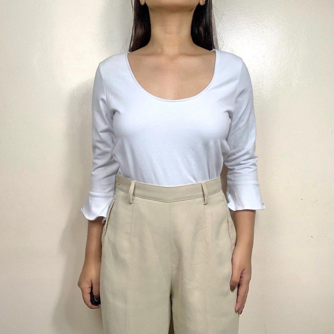 ZARA SCOOP NECK TOP, Women's Fashion, Tops, Blouses on Carousell