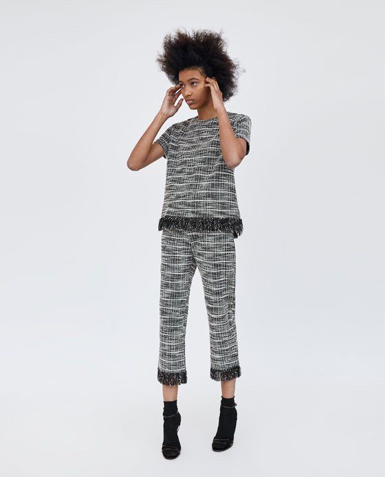 Zara fringe shop trousers