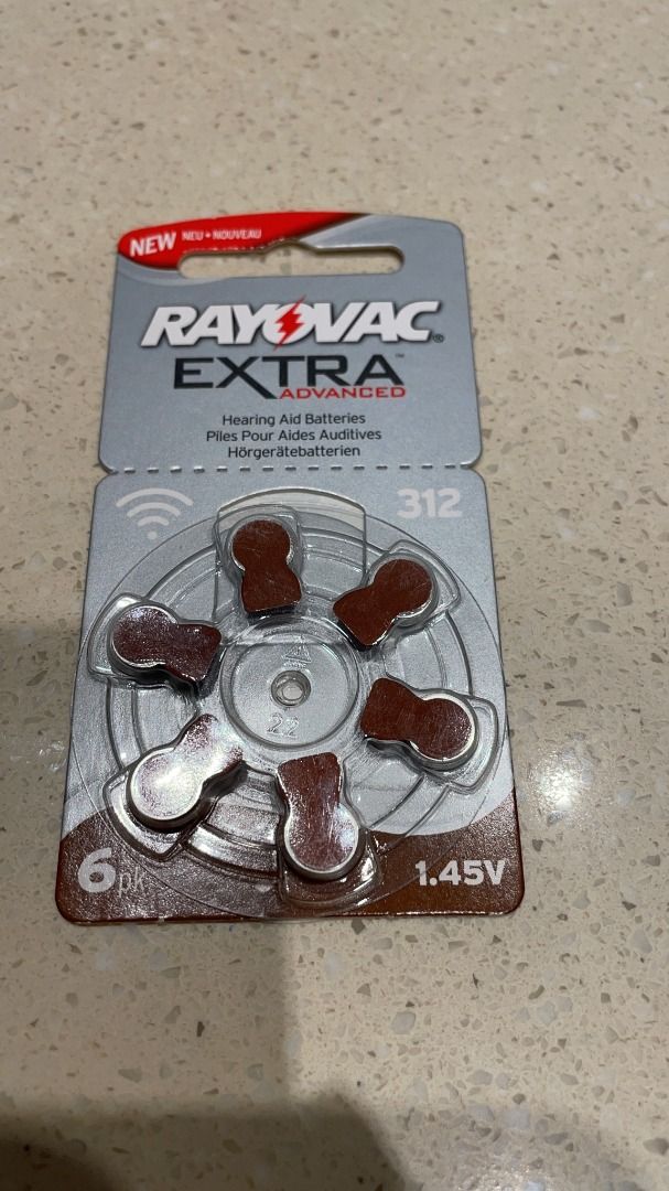 Rayovac Extra Advanced Hearing Aid Battery 312 (PR41) 6pcs Card Pack M