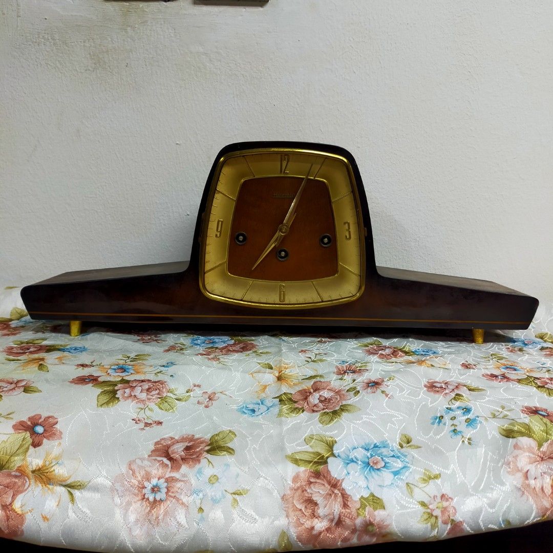 1977 Hermle Art Deco Mantel Clock (No Glass Cover), Furniture & Home