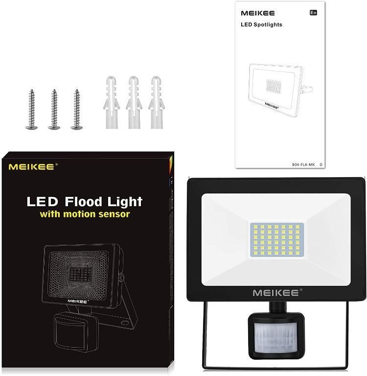 [3552] MEIKEE LED Flood Light with Motion Sensor, Furniture & Home