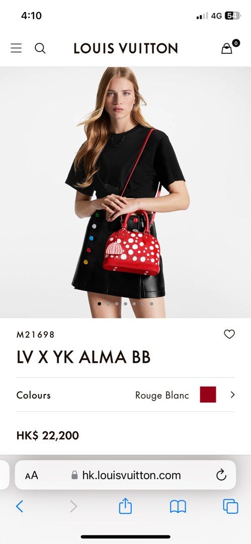 LOUIS VUITTON Yayoi Kusama Alma BB Bag M21698 Red Infinity dots