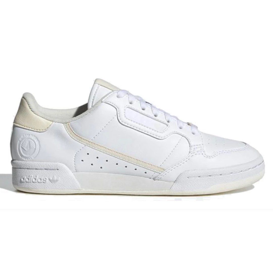 All white top adidas continental 80