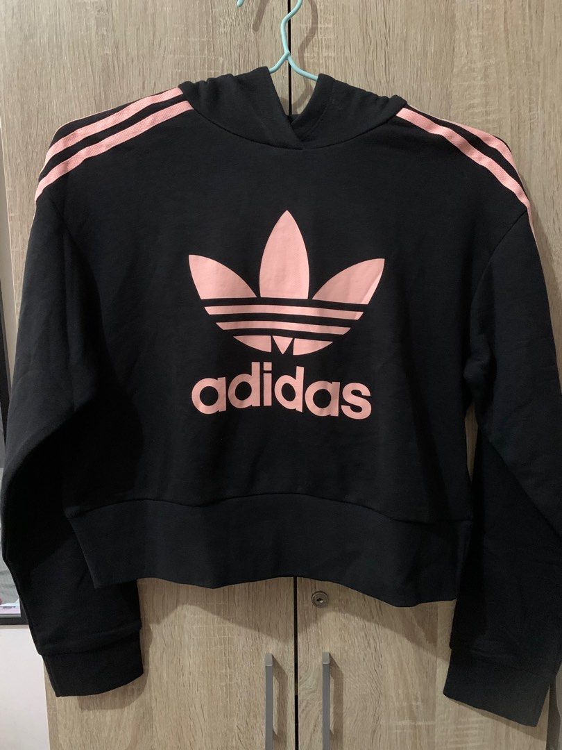 Retro gold cropped adidas pullover hoodie deals