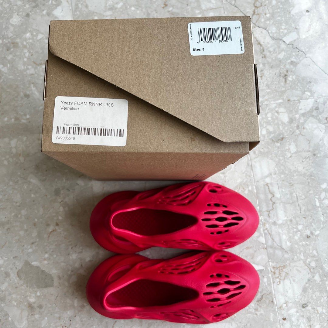 adidas Yeezy Foam Runners FOAM RNNR Vermillion SZ8, Men's Fashion