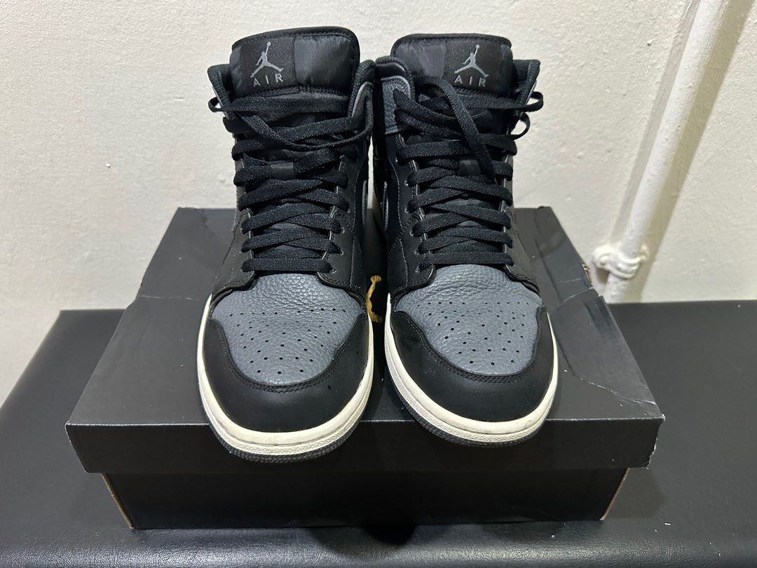 Air jordan 1 mid sale black dark grey summit white