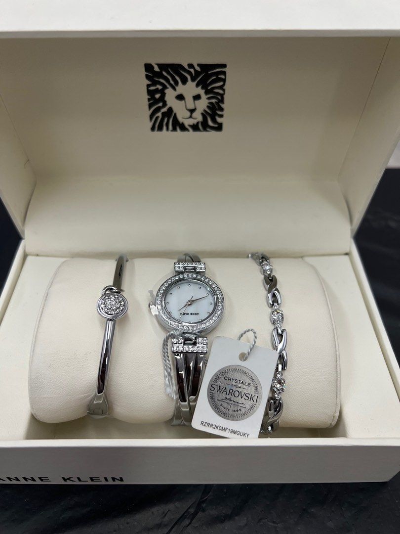 Anne klein best sale swarovski watch set