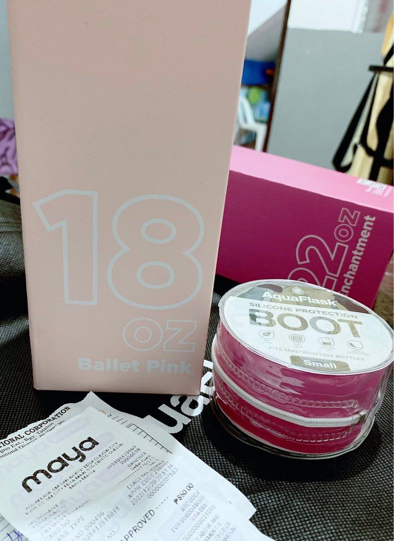 Aquaflask Ballet Pink 18oz + Boot, Furniture & Home Living, Kitchenware