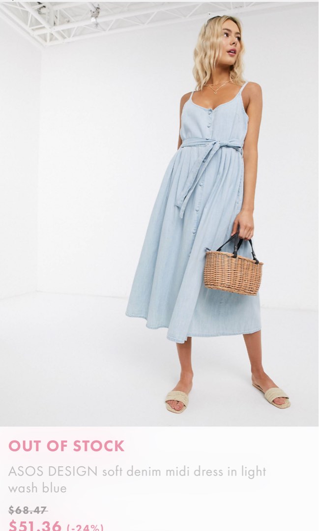 Asos denim midi on sale dress