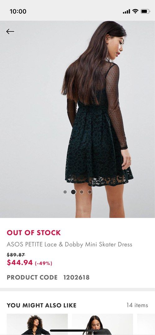 Asos Petite Black Mesh Lace Dobby Mini Skater Forest Green Floral Dress Women s Fashion Dresses Sets Evening dresses gowns on Carousell