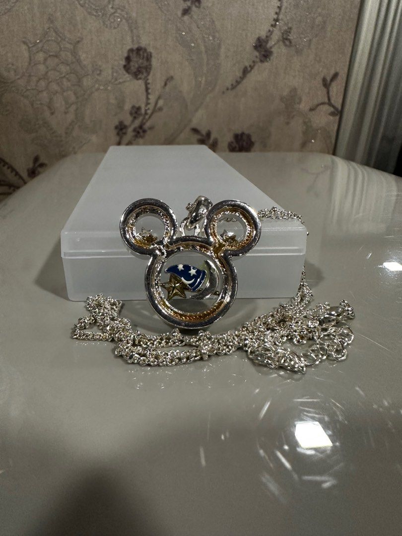 Authentic Disney Parks Floating Locket Sorcerer Mickey Necklace