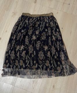 authentic Promod feather sheer detail midi skirt