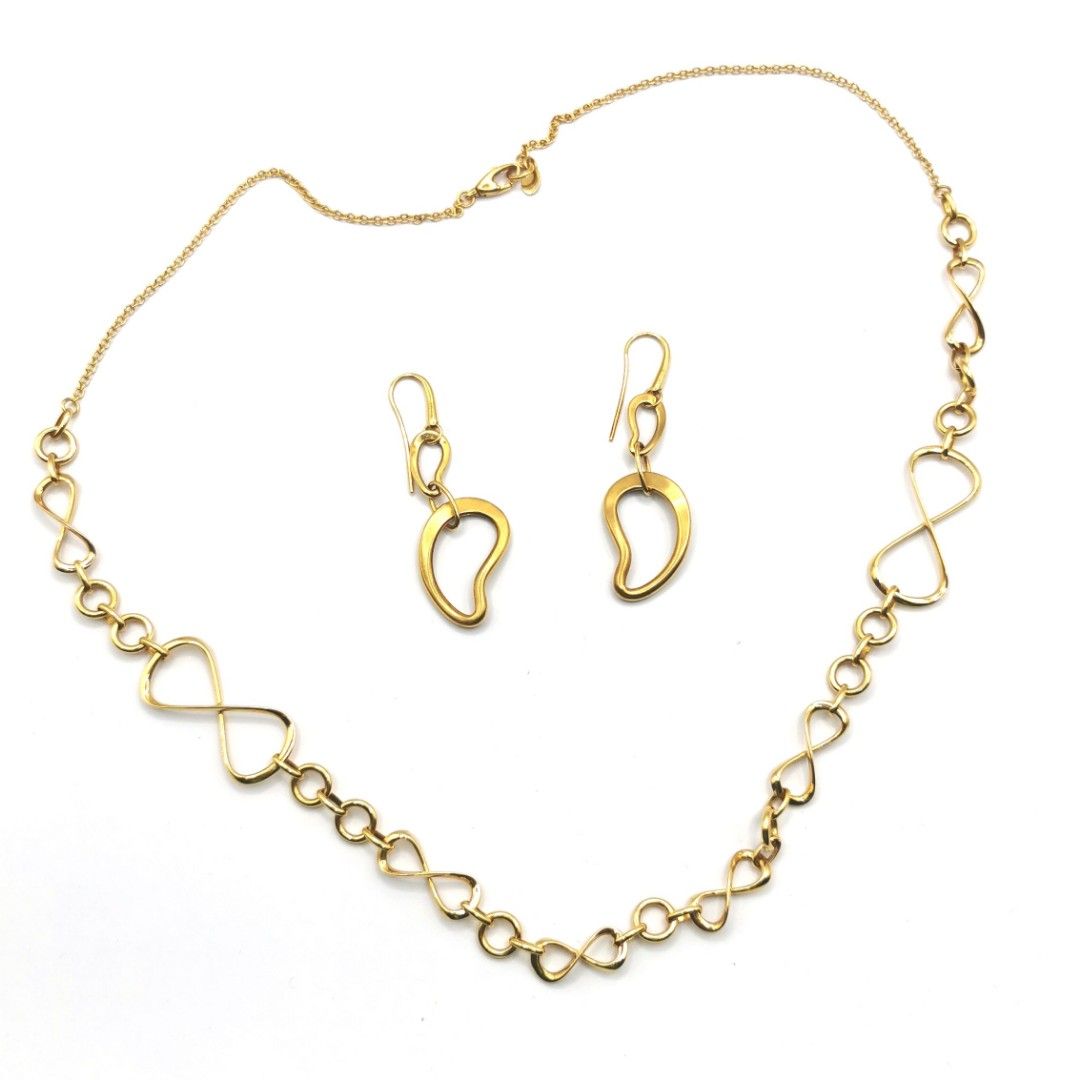Gold necklace cheap and earring set