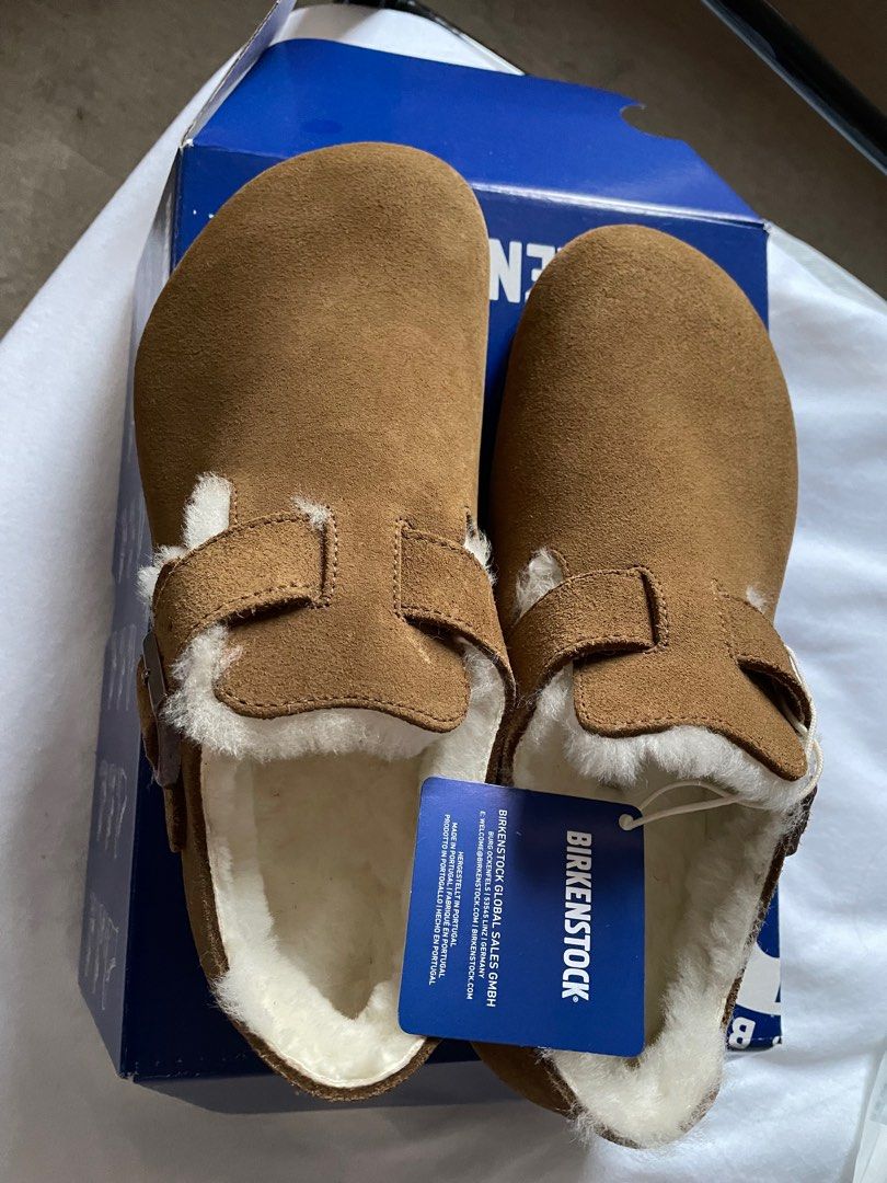 Birkenstock London 毛毛鞋, 女裝, 鞋, 平底鞋- Carousell