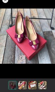 BNIB Ferragamo Carla 70mm Mid-heel Patent Pumps