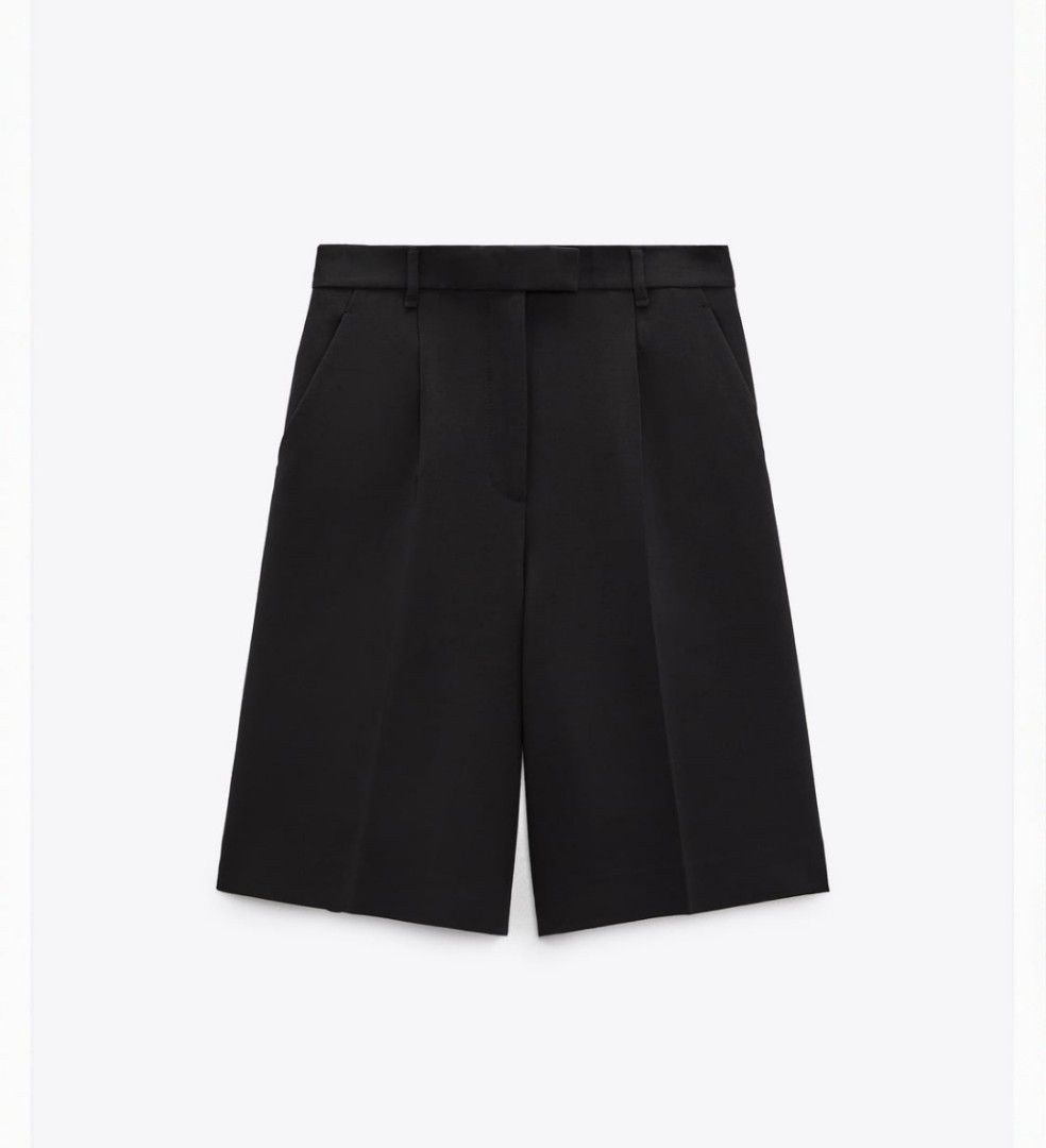 BNWT Zara Wool Blend Long Bermuda Shorts Women s Fashion Bottoms
