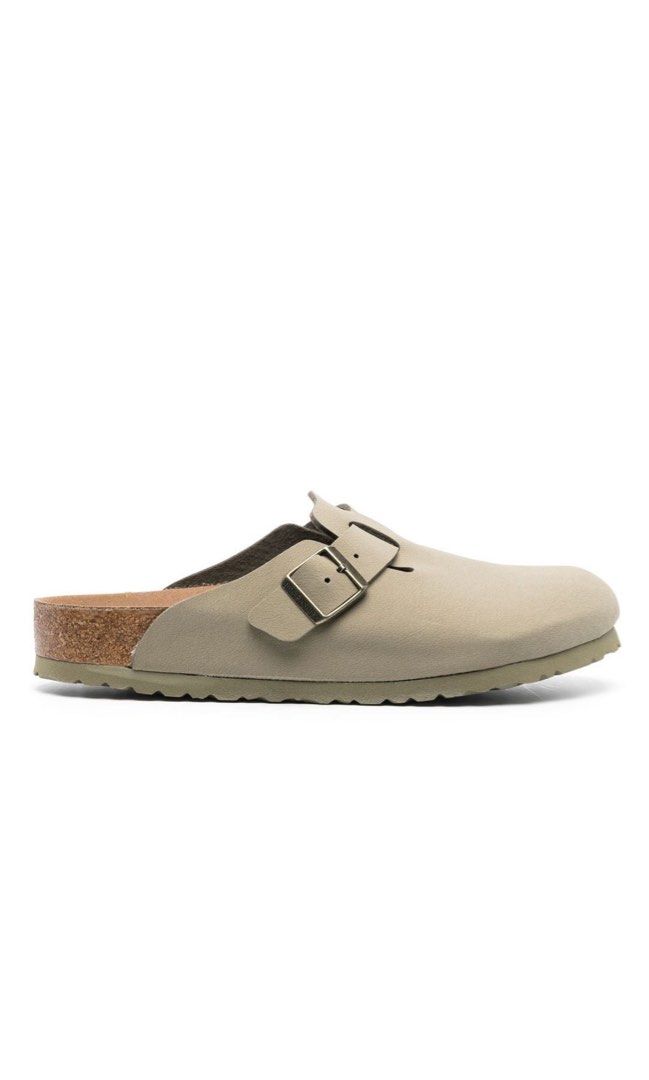 [Brand New] Birkenstock Boston Olive Vegan Leather, Men's Fashion, Footwear, Sneakers on Carousell