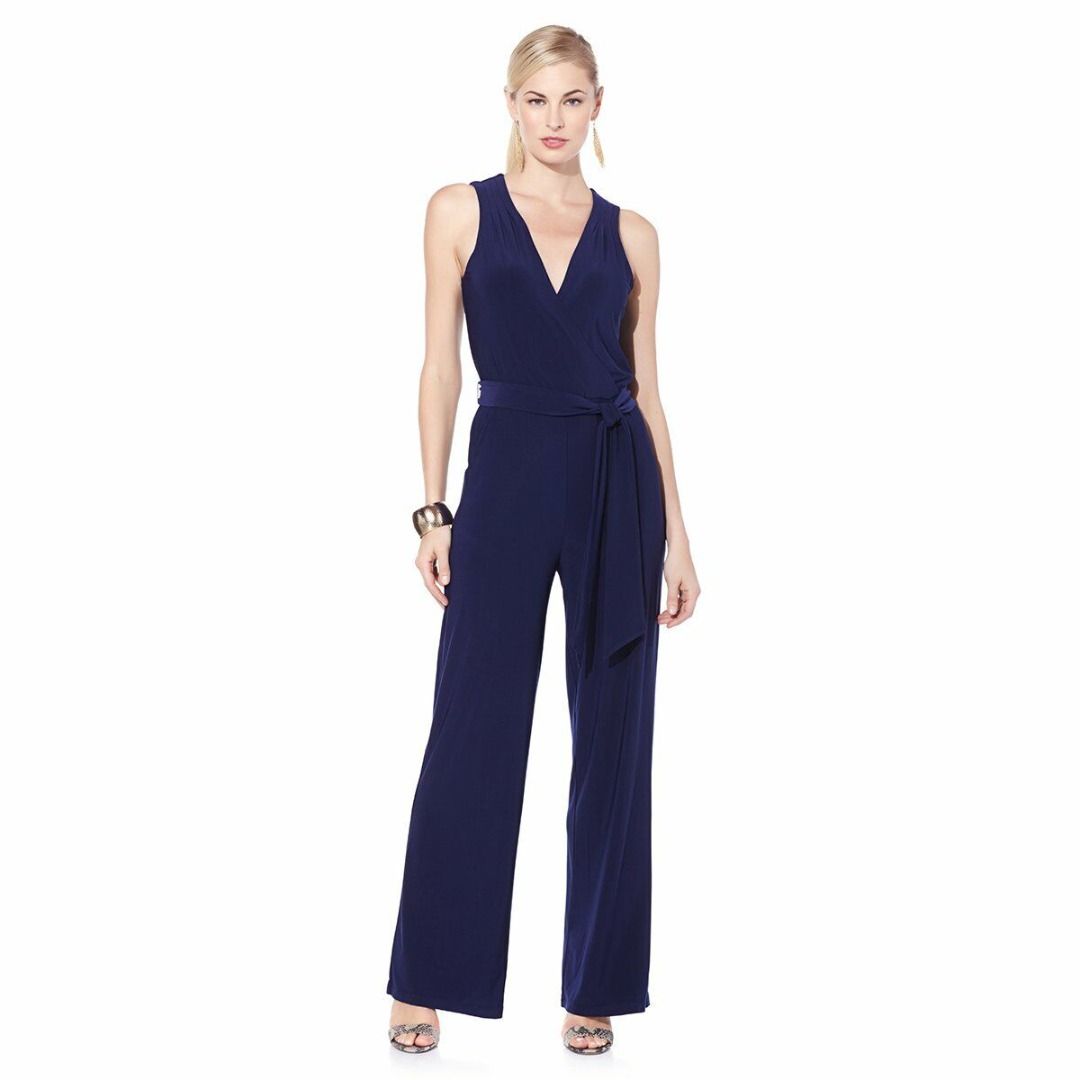 Brand New NIKKI POULOS Navy Blue Colorblock Sleeveless Jumpsuit Plus Size 3XL XXXL 4XL Women s Fashion Dresses Sets Jumpsuits on Carousell