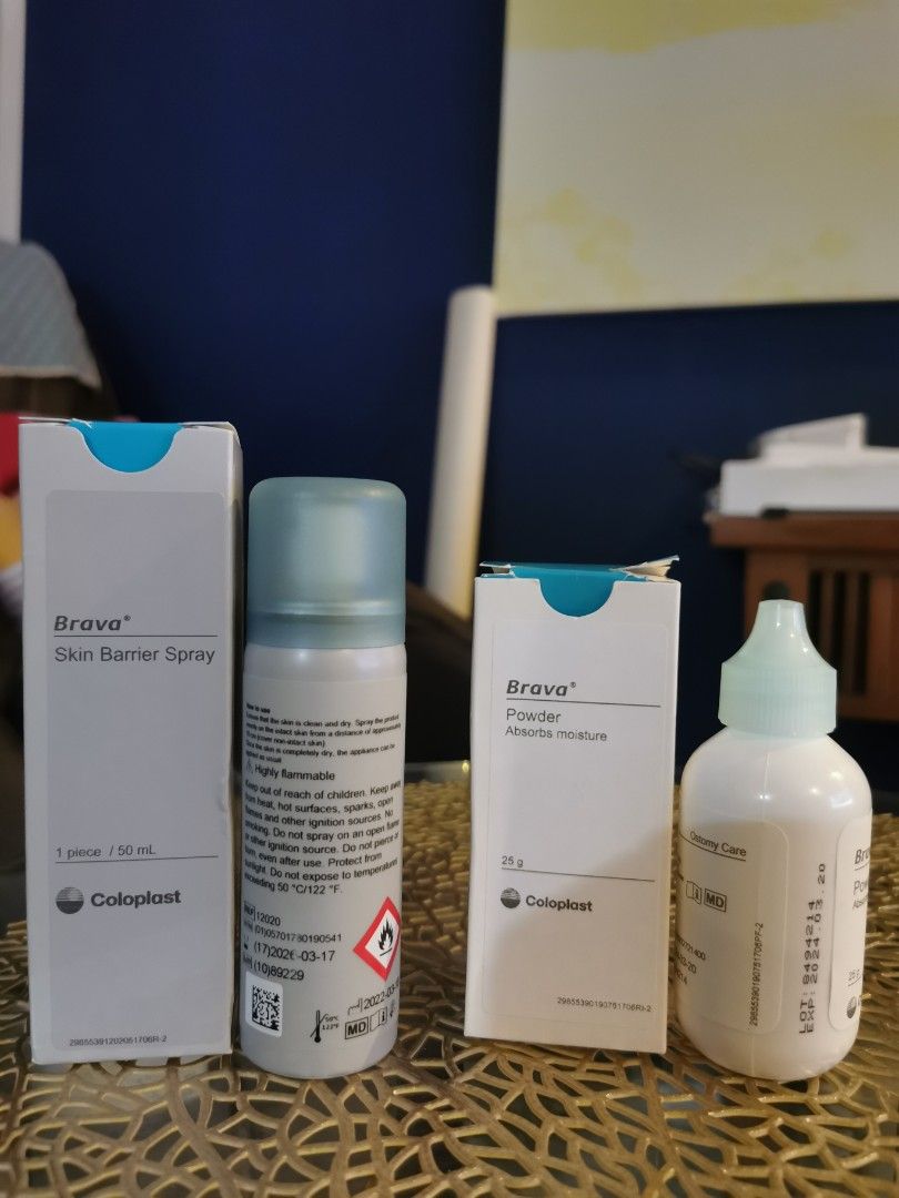 Brava skin barrier spray & Brava powder, Health & Nutrition, Medical ...
